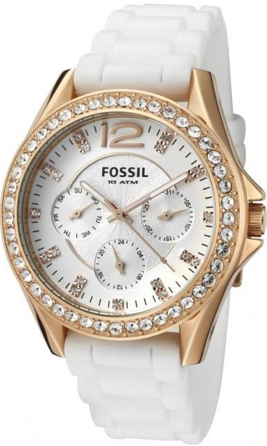 Womens fossil watch white rubber band outlet